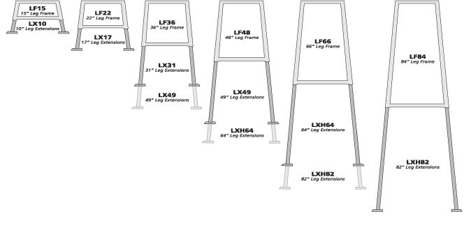 Leg Frame Size Chart